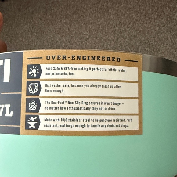YETI Boomer  8 Cups Pet Dog Bowl Seafoam Mint Stainless Steel Pet Bowl - Picture 11 of 13